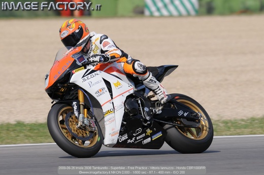 2009-09-26 Imola 2938 Tamburello - Superbike - Free Practice - Vittorio Iannuzzo - Honda CBR1000RR